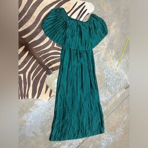 Dress Day Pleated Maxi Beautiful Green Dress